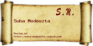 Suha Modeszta névjegykártya
